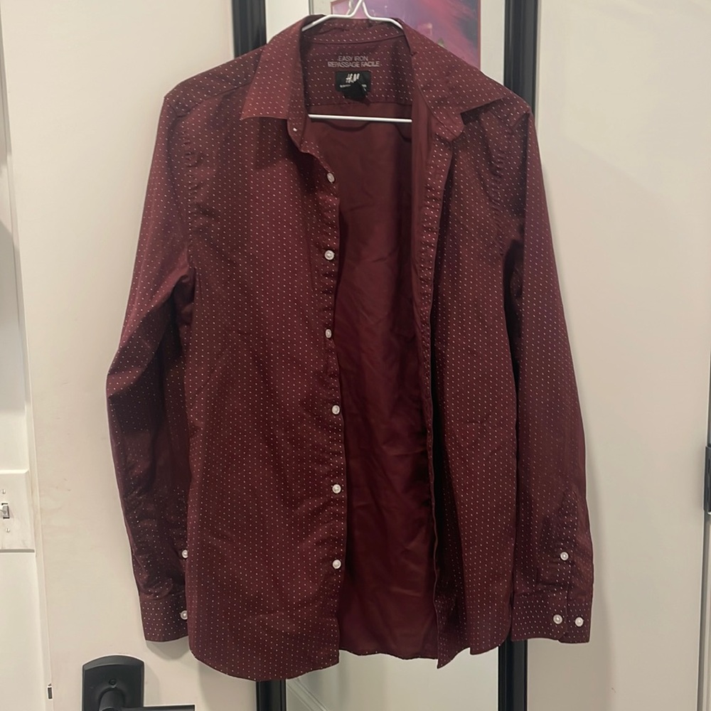 H&M slim fit long sleeve shirt size s